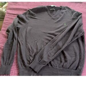 Polo Ralph Lauren Mens SlV Neck 100% Merino Wool Sweater Size XXL Dark Gray